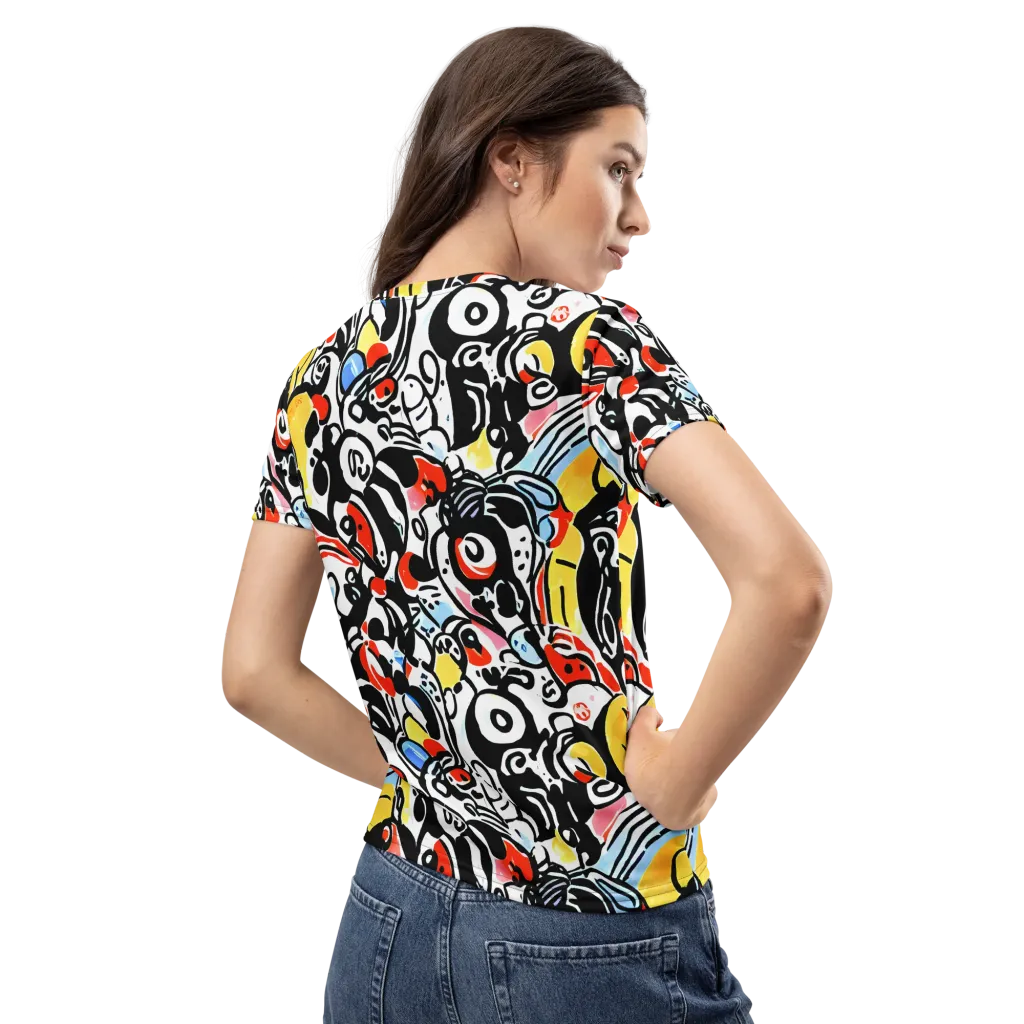 Electric Doodle on Women's Crew Neck T-Shirt — Back
