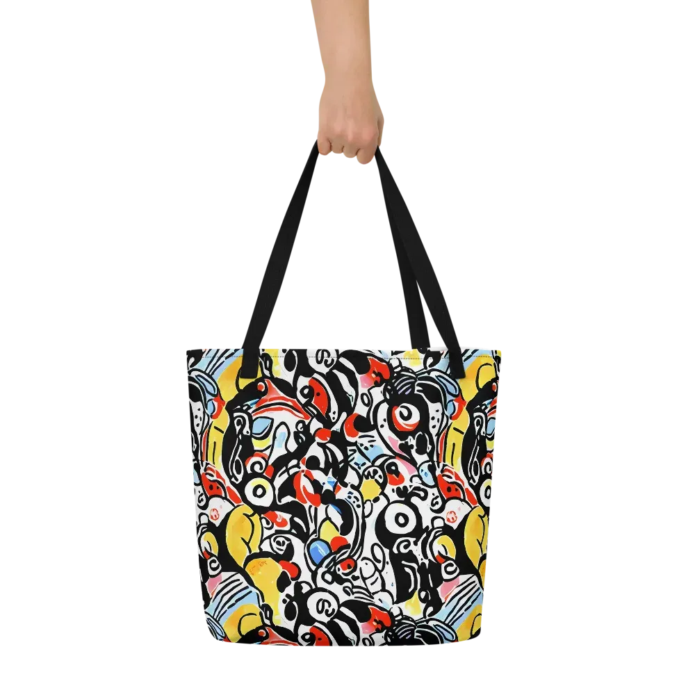 Electric Doodle on Large Tote Bag W/ Pocket — Front