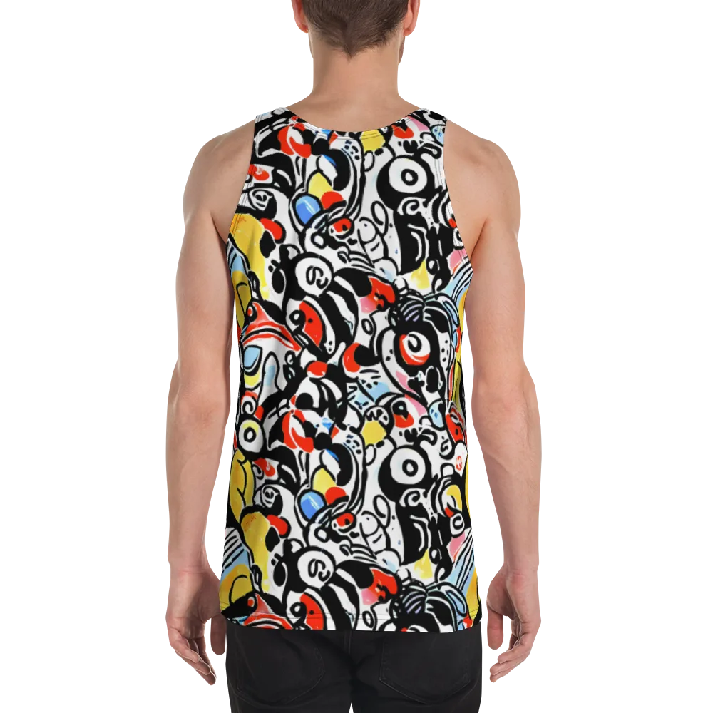 Electric Doodle on Men's Tank Top — Back