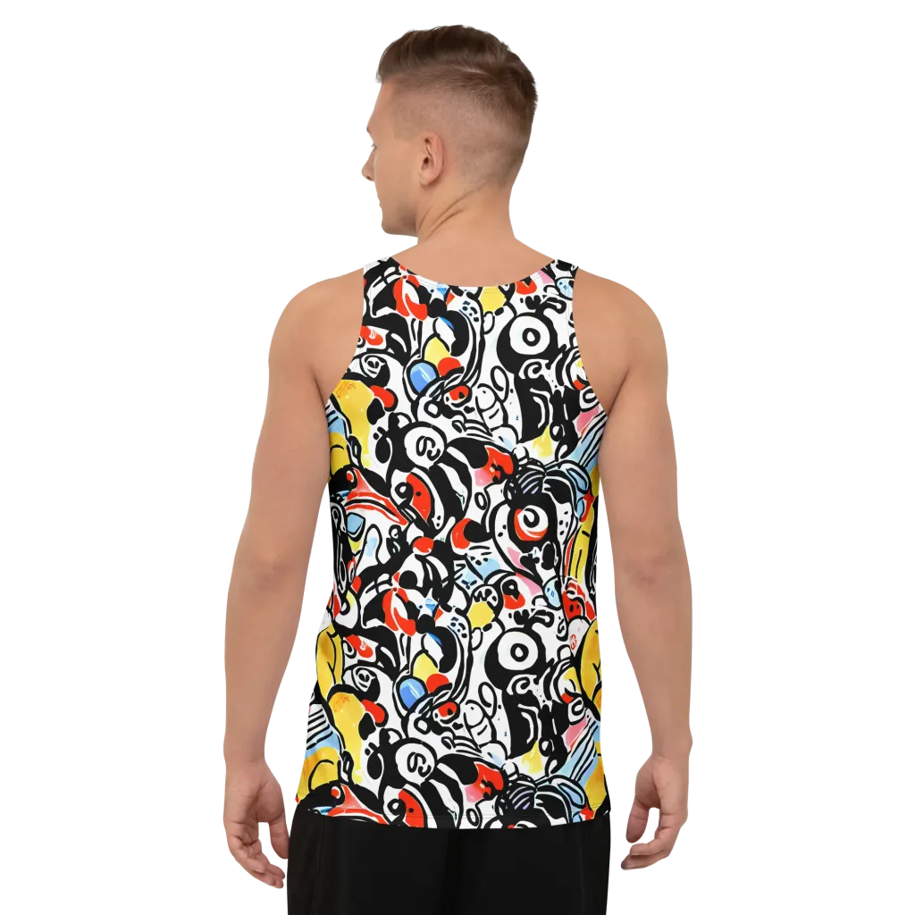 Electric Doodle on Men's Tank Top — Back