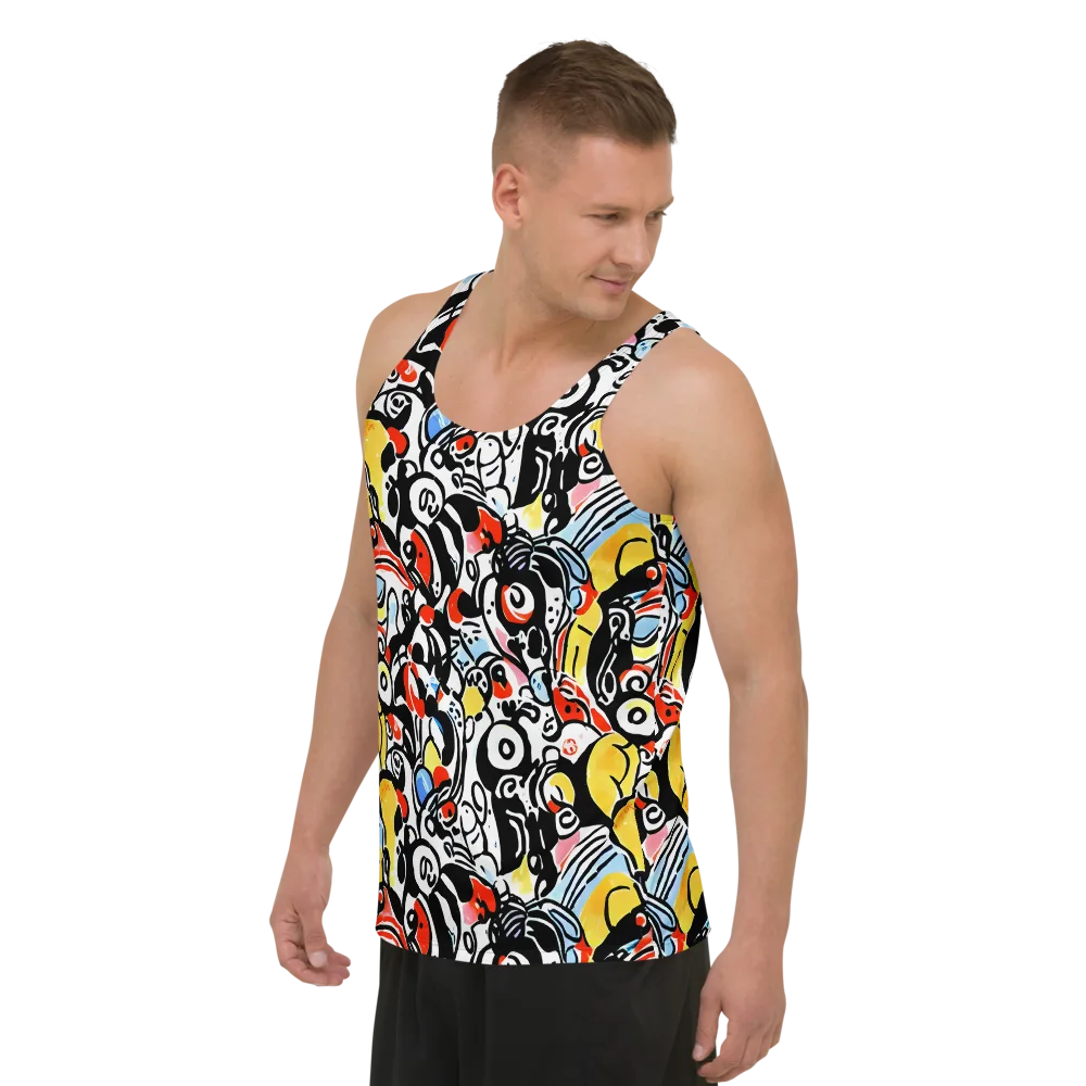 Electric Doodle on Men's Tank Top — Left Front