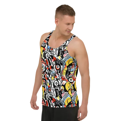 Electric Doodle on a Men's Tank Top