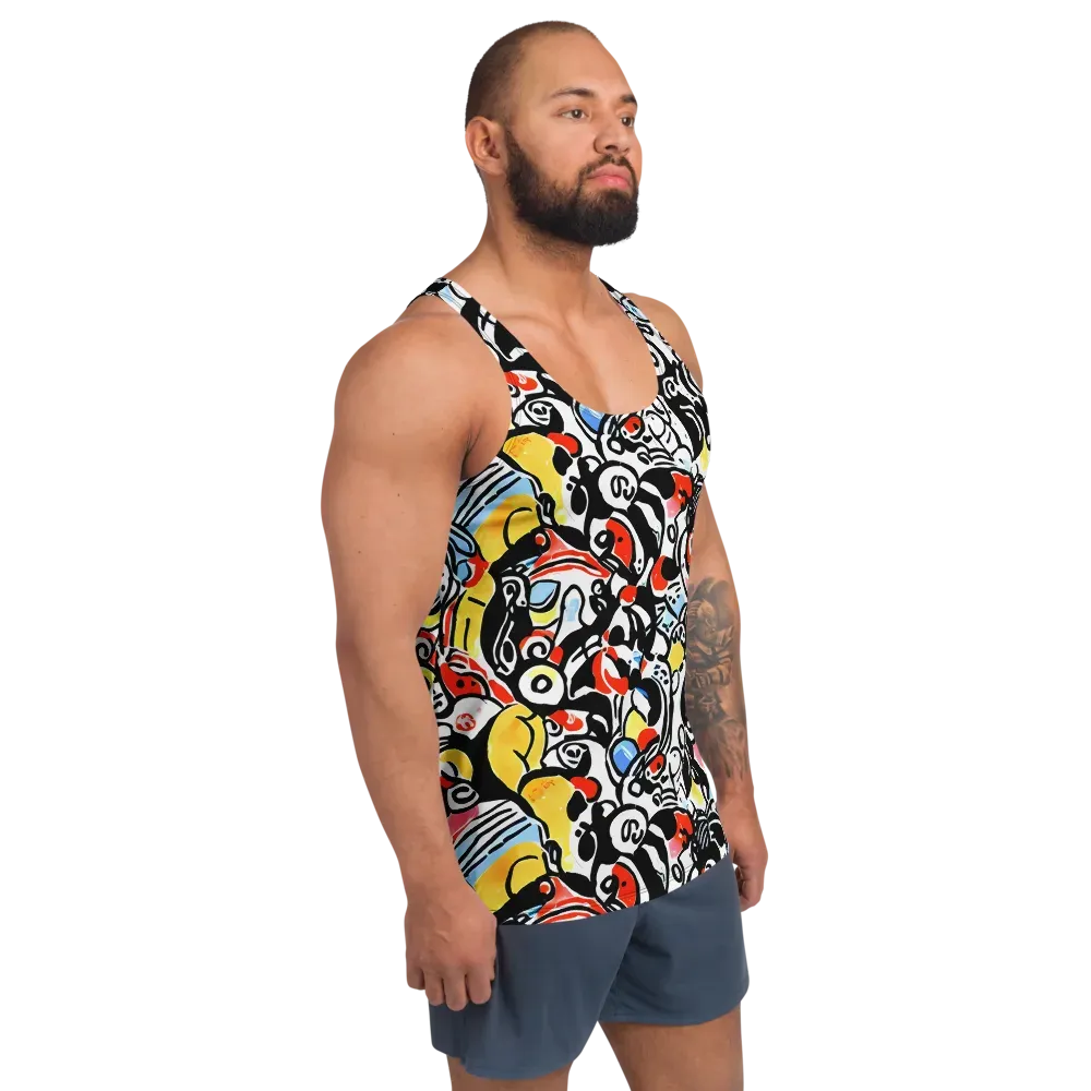 Electric Doodle on Men's Tank Top — Right Front