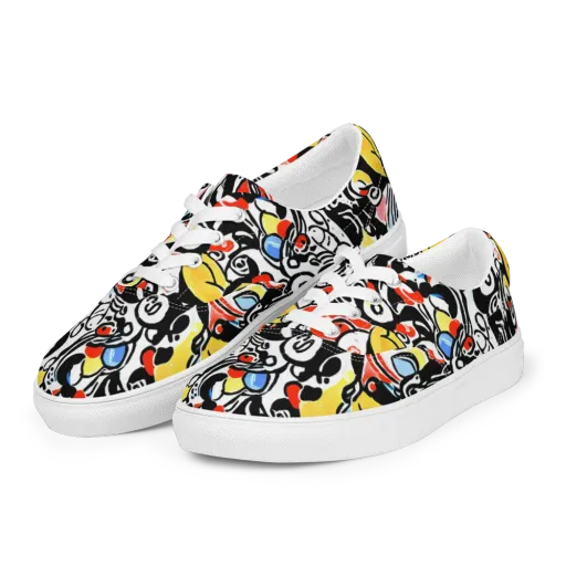 Electric Doodle on a Men's Lace-Up Canvas Shoes