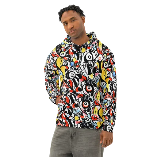 Electric Doodle on a Cotton Hoodie