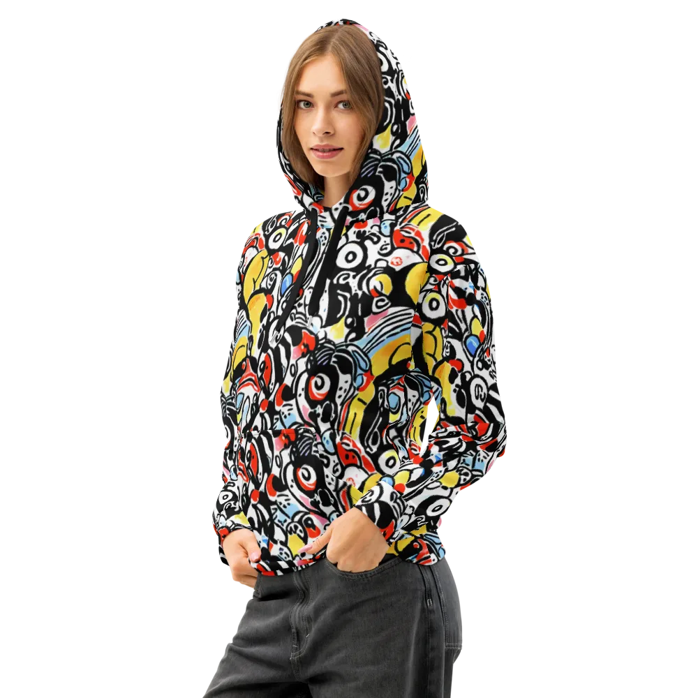 Electric Doodle on Cotton Hoodie — Left Front