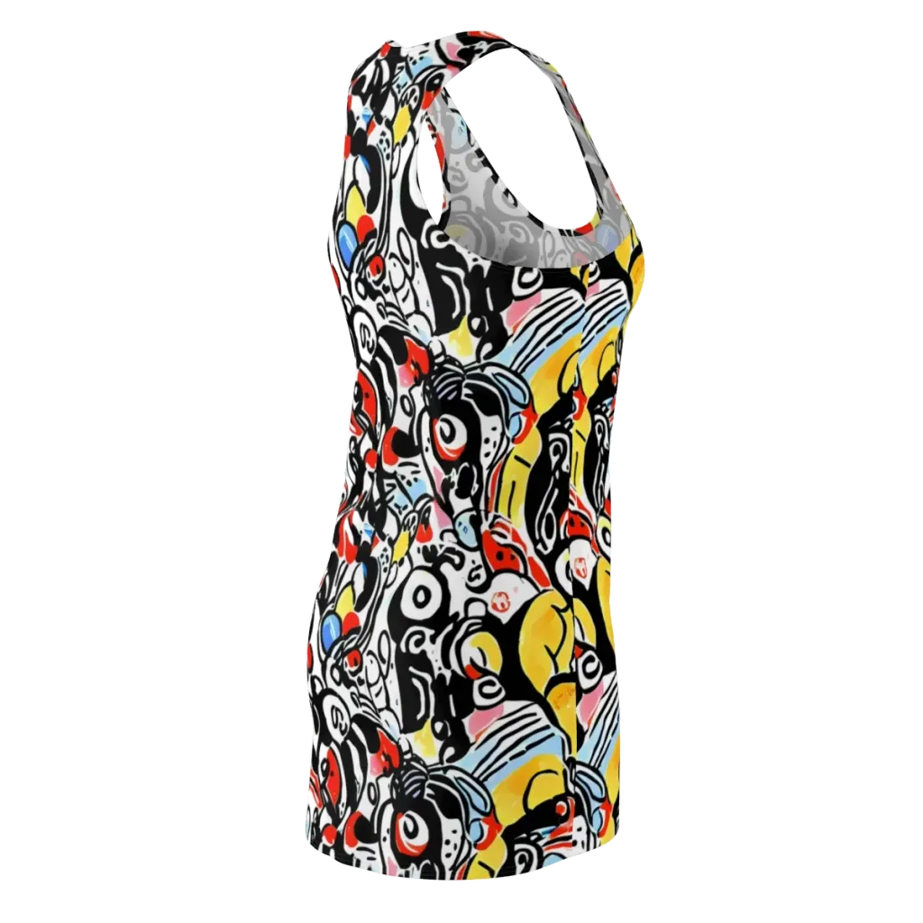 Electric Doodle on Racerback Dress — Back Side