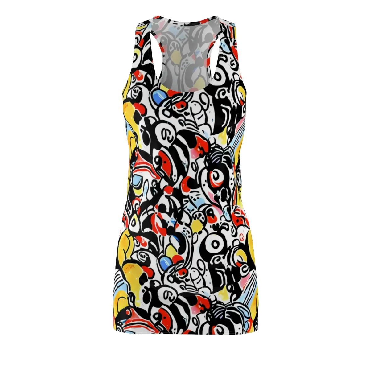 Electric Doodle on Racerback Dress — Front