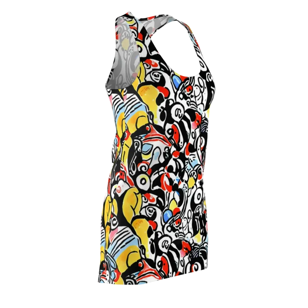 Electric Doodle on Racerback Dress — Front Side