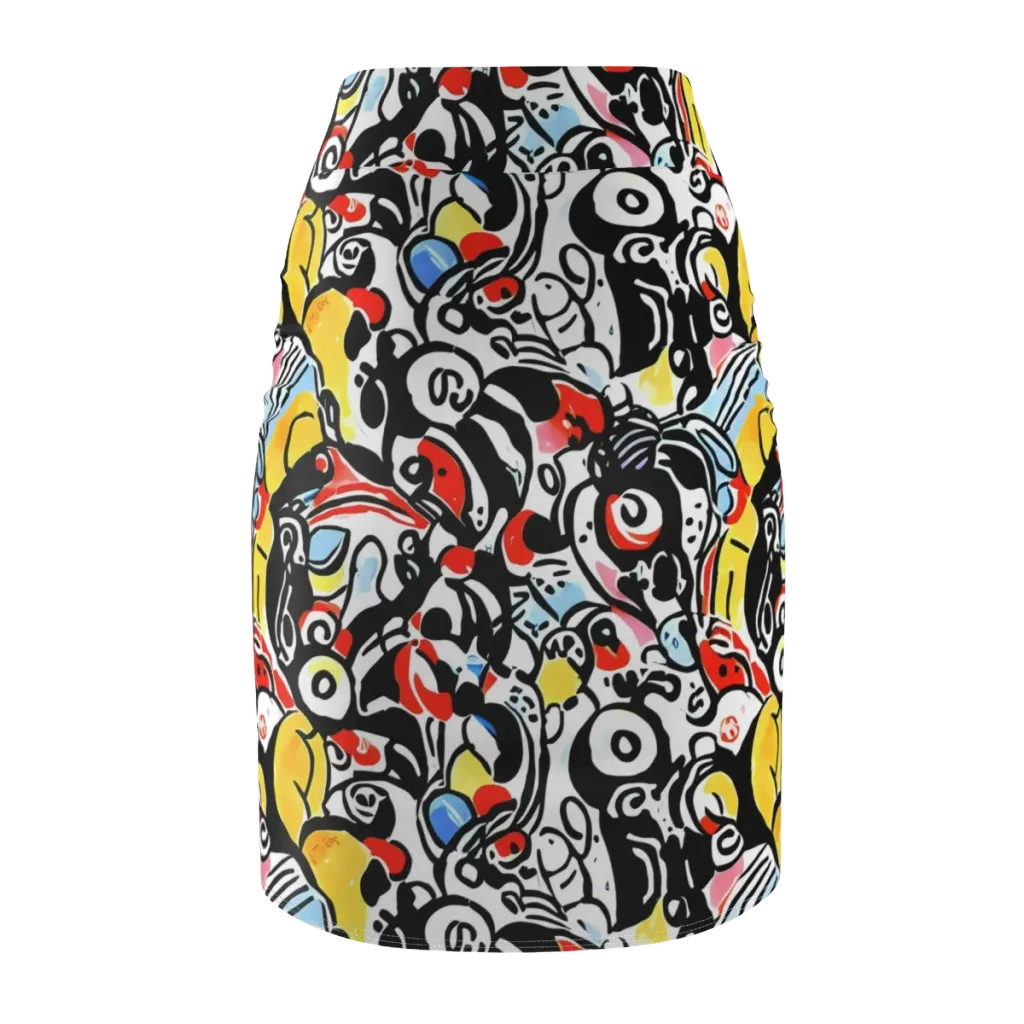 Electric Doodle on Pencil Skirt — Back