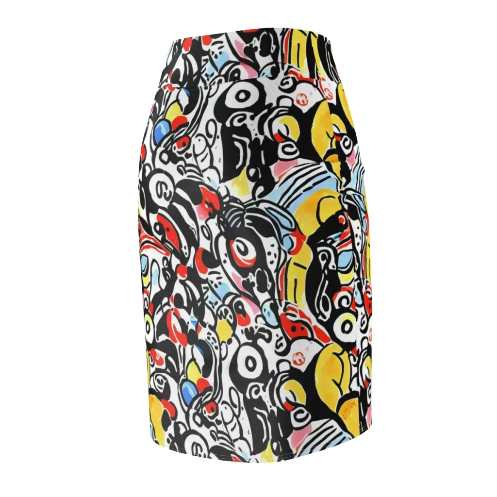 Electric Doodle on Pencil Skirt — Back Side