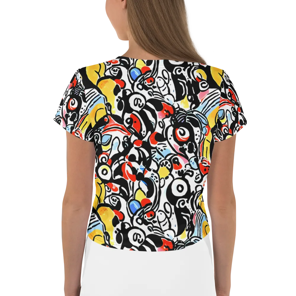 Electric Doodle on Crop Tee — Back