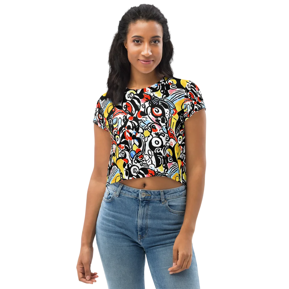 Electric Doodle on Crop Tee — Front