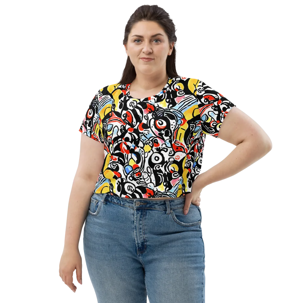 Electric Doodle on Crop Tee — Front