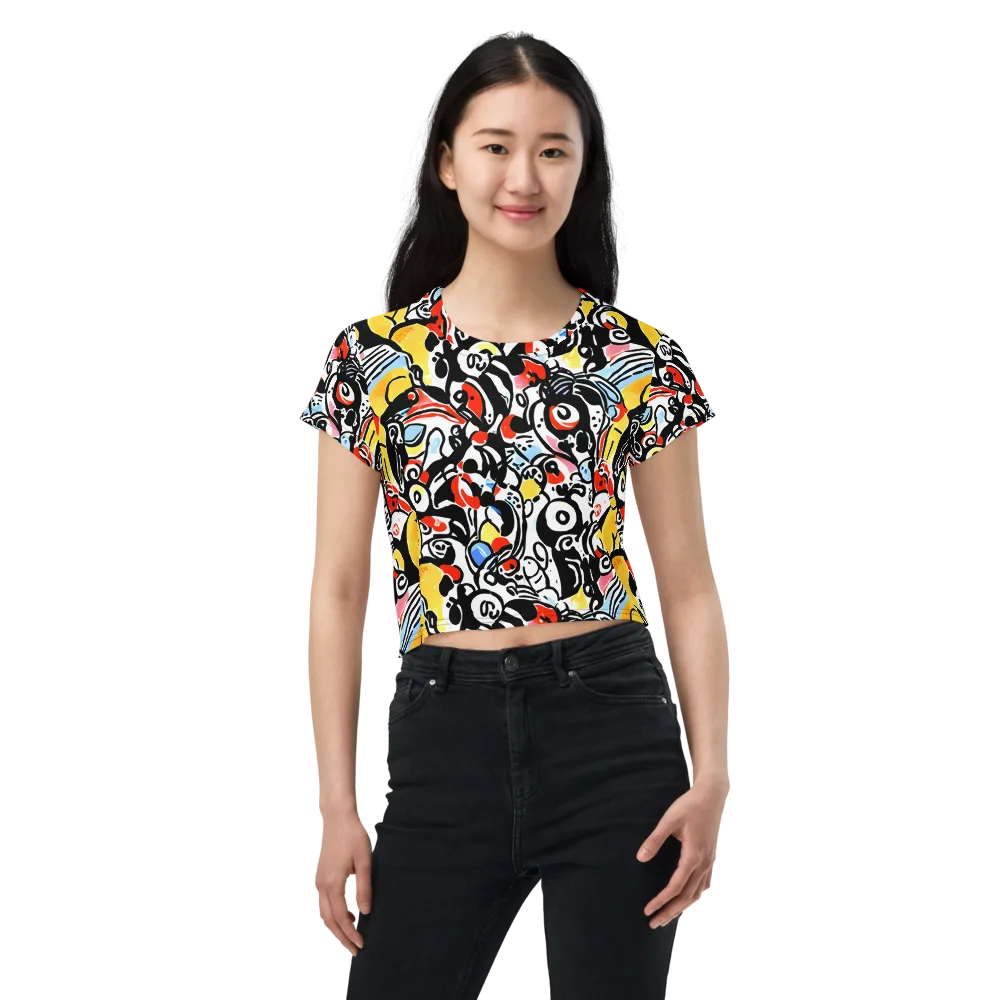 Electric Doodle on Crop Tee — Front