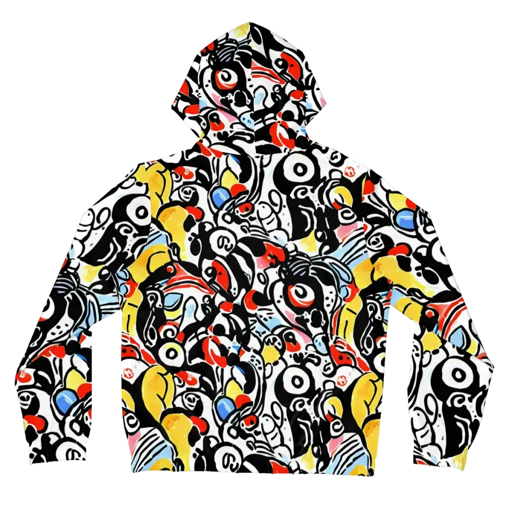 Electric Doodle on Women's Full-Zip Hoodie — Back