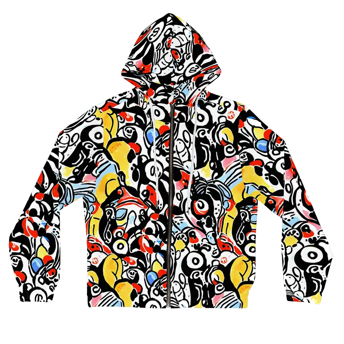 Electric Doodle on Women's Full-Zip Hoodie — Front