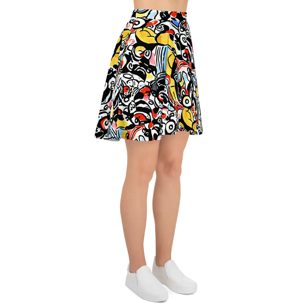 Electric Doodle on Skater Skirt — Right