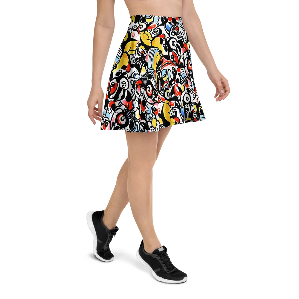 Electric Doodle on Skater Skirt — Right