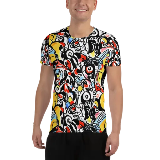 Electric Doodle on a Men's Athletic T-Shirt