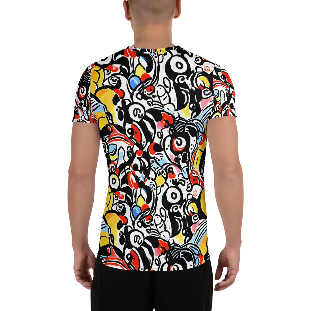 Electric Doodle on Men's Athletic T-Shirt — Back