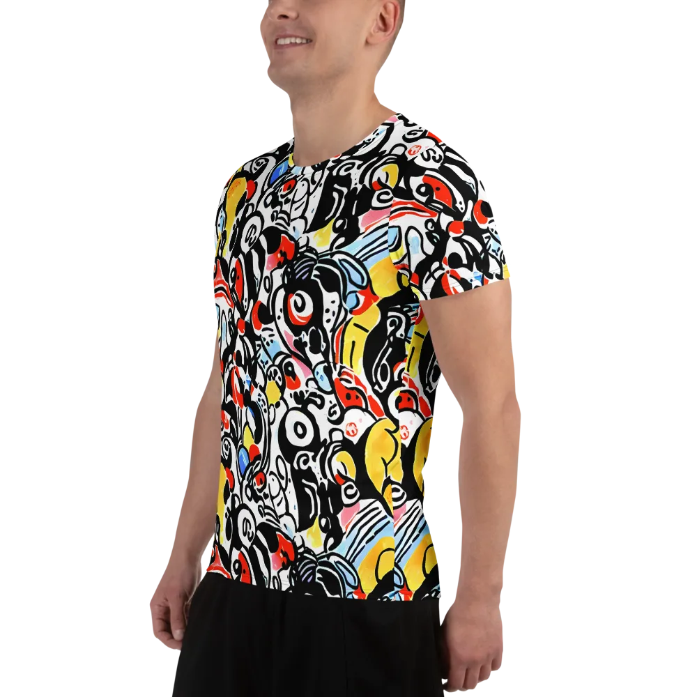 Electric Doodle on Men's Athletic T-Shirt — Left
