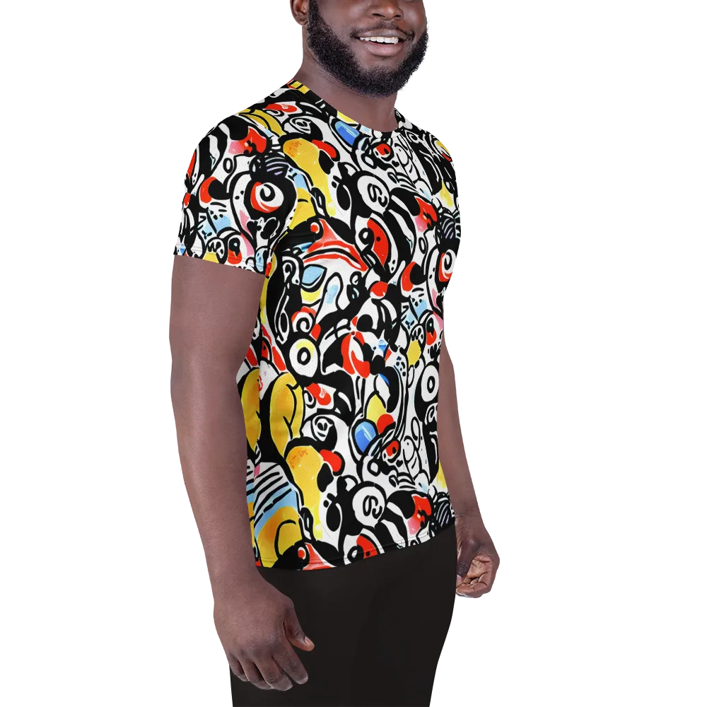 Electric Doodle on Men's Athletic T-Shirt — Right