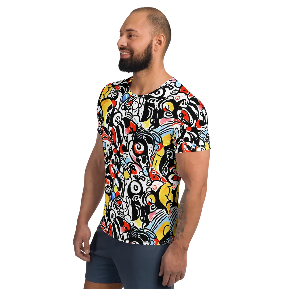 Electric Doodle on Men's Athletic T-Shirt — Left