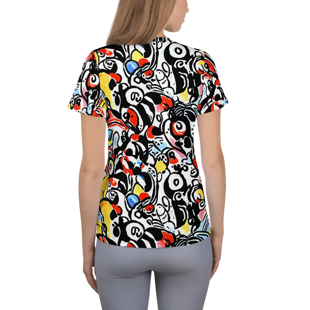 Electric Doodle on Women's Athletic T-Shirt — Back