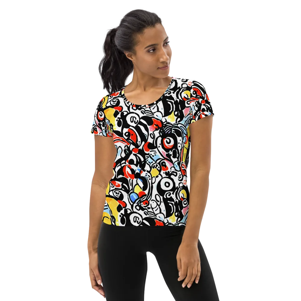 Electric Doodle on Women's Athletic T-Shirt — Front