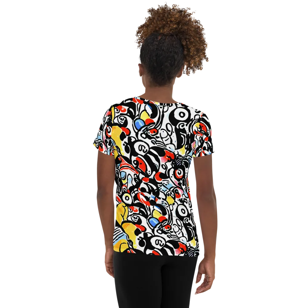 Electric Doodle on Women's Athletic T-Shirt — Back