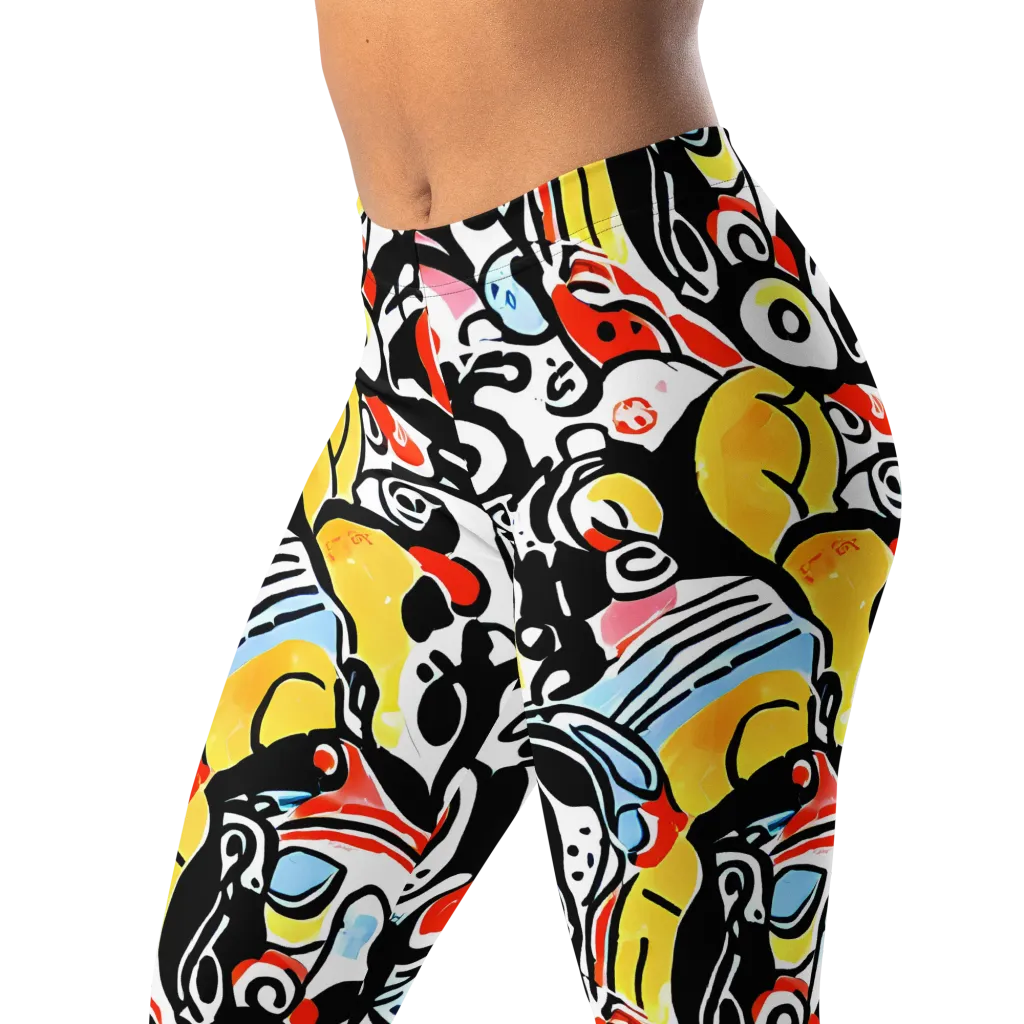 Electric Doodle on Leggings — Left Front