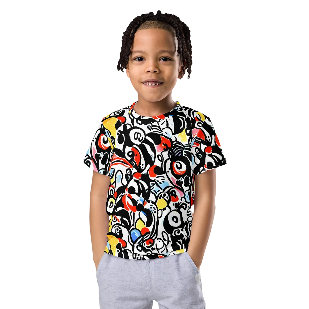 Electric Doodle on Kids Crew Neck T-Shirt — Front