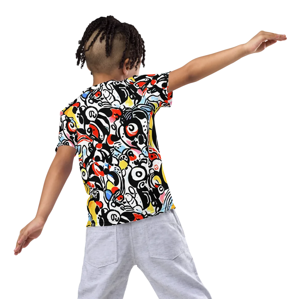 Electric Doodle on Kids Crew Neck T-Shirt — Back