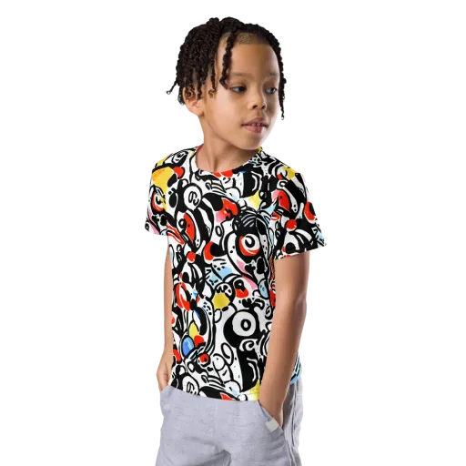 Electric Doodle on a Kids Crew Neck T-Shirt