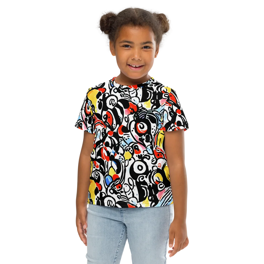 Electric Doodle on Kids Crew Neck T-Shirt — Front