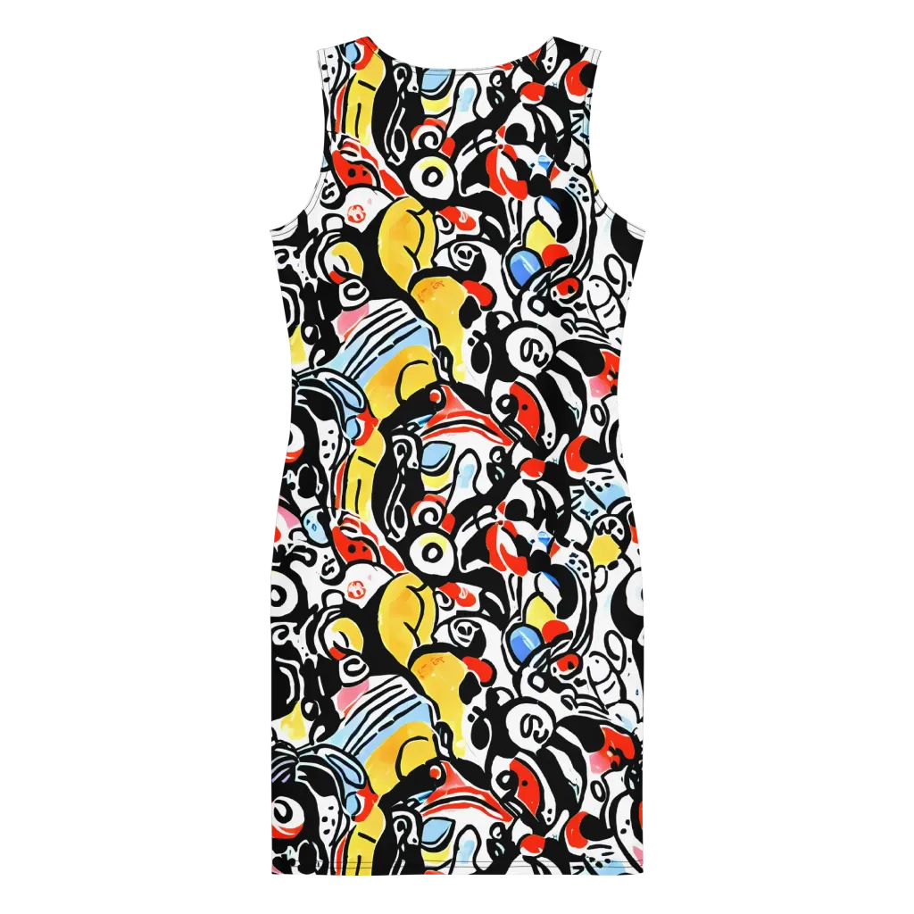 Electric Doodle on Bodycon Dress — Back