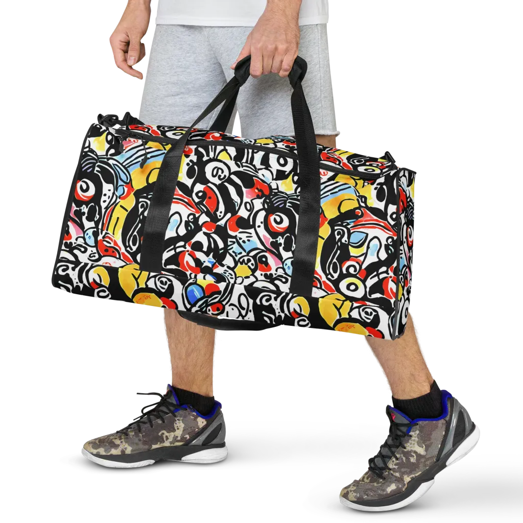 Electric Doodle on Duffle Bag — Front