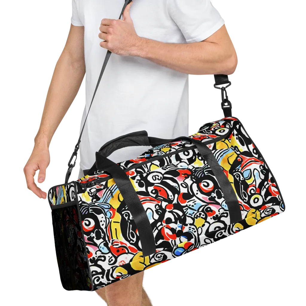 Electric Doodle on Duffle Bag — Right Front