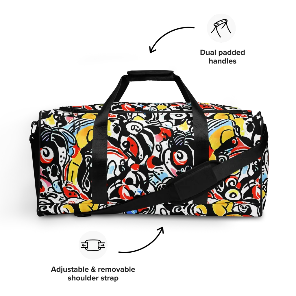 Electric Doodle on Duffle Bag — Front