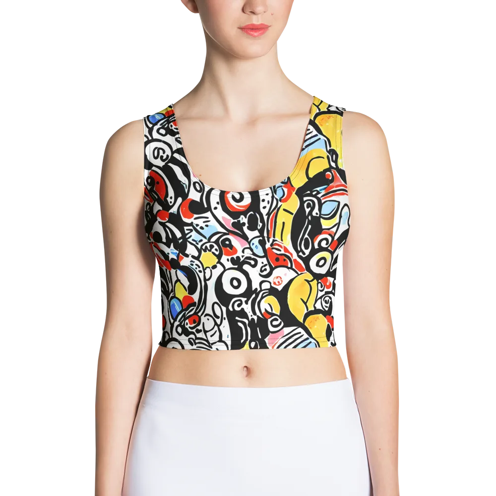 Electric Doodle on Crop Top — Front