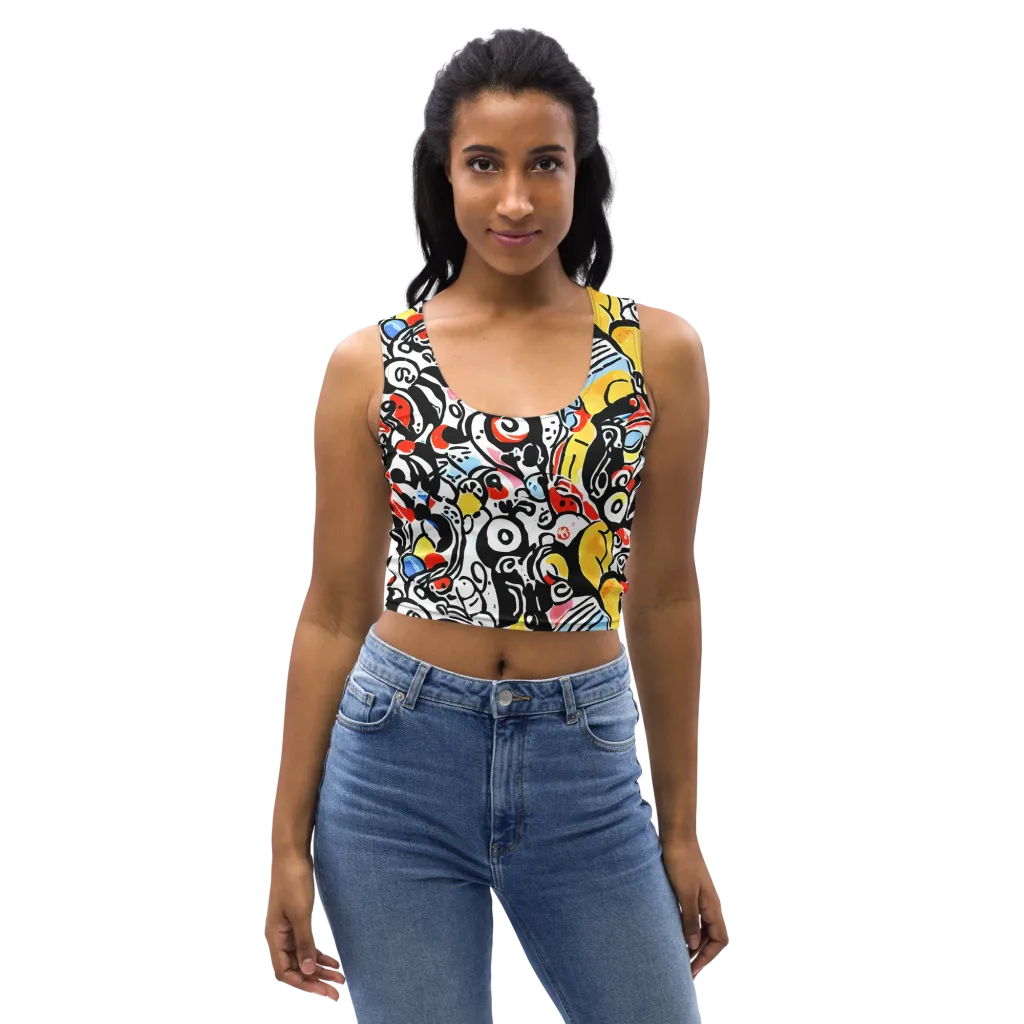 Electric Doodle on Crop Top — Front