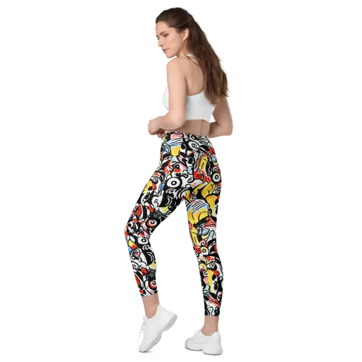 Electric Doodle on a Leggings with Pockets