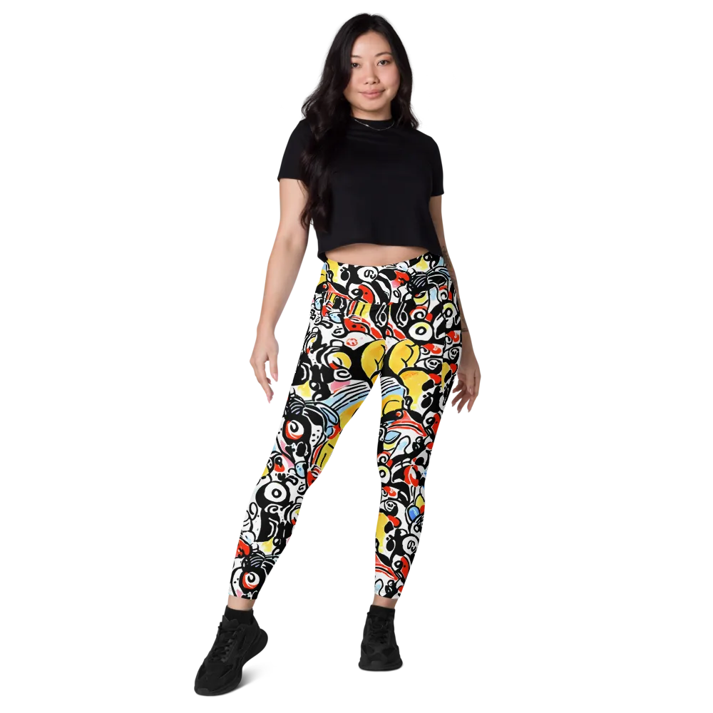 Electric Doodle on Leggings with Pockets — Front