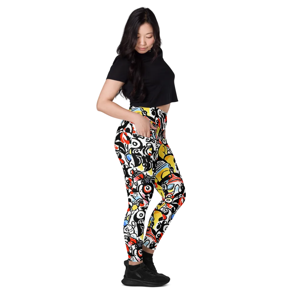 Electric Doodle on Leggings with Pockets — Right