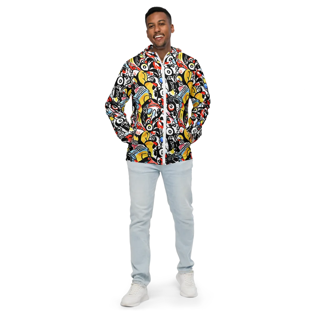 Electric Doodle on Men's Windbreaker — Front