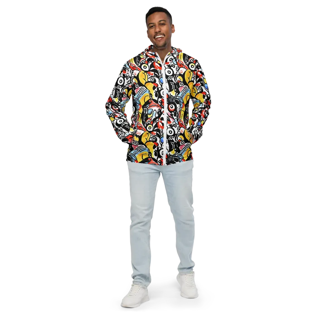 Electric Doodle on Men's Windbreaker — Front