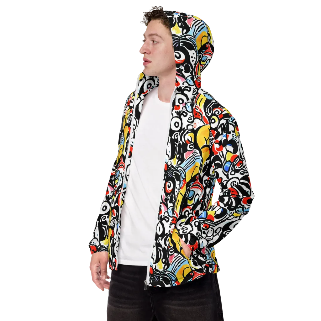 Electric Doodle on Men's Windbreaker — Left Front