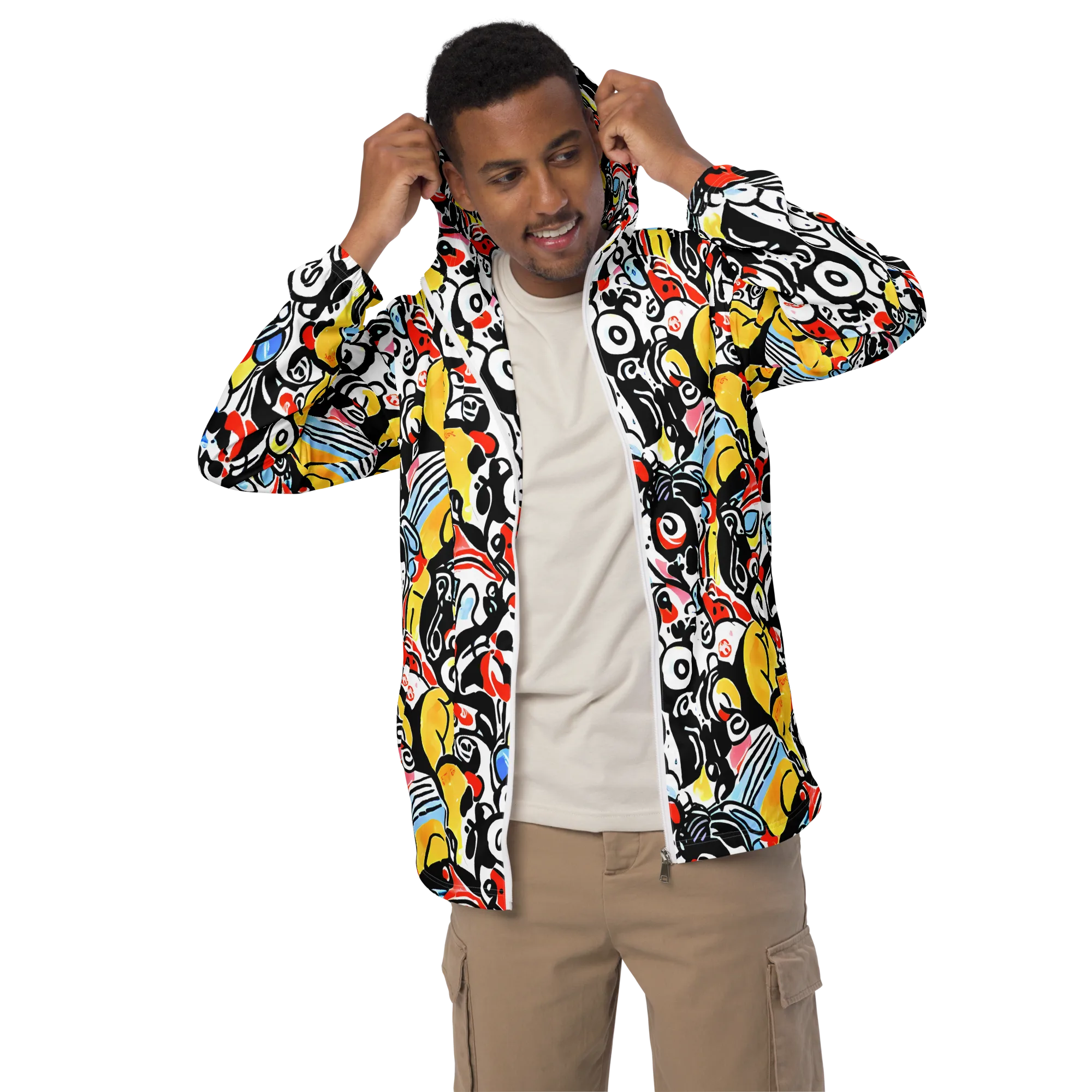 Electric Doodle on Men's Windbreaker — Front