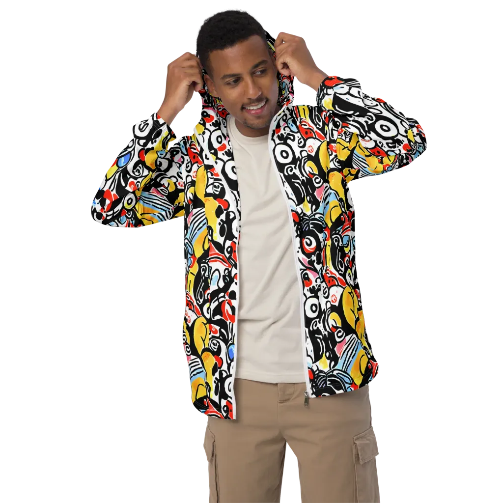 Electric Doodle on Men's Windbreaker — Front